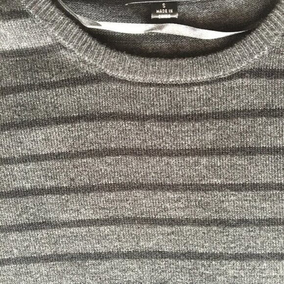 AB Studio Black Gray Long Sleeve Striped Sweater Dress Small - Picture 10 of 12